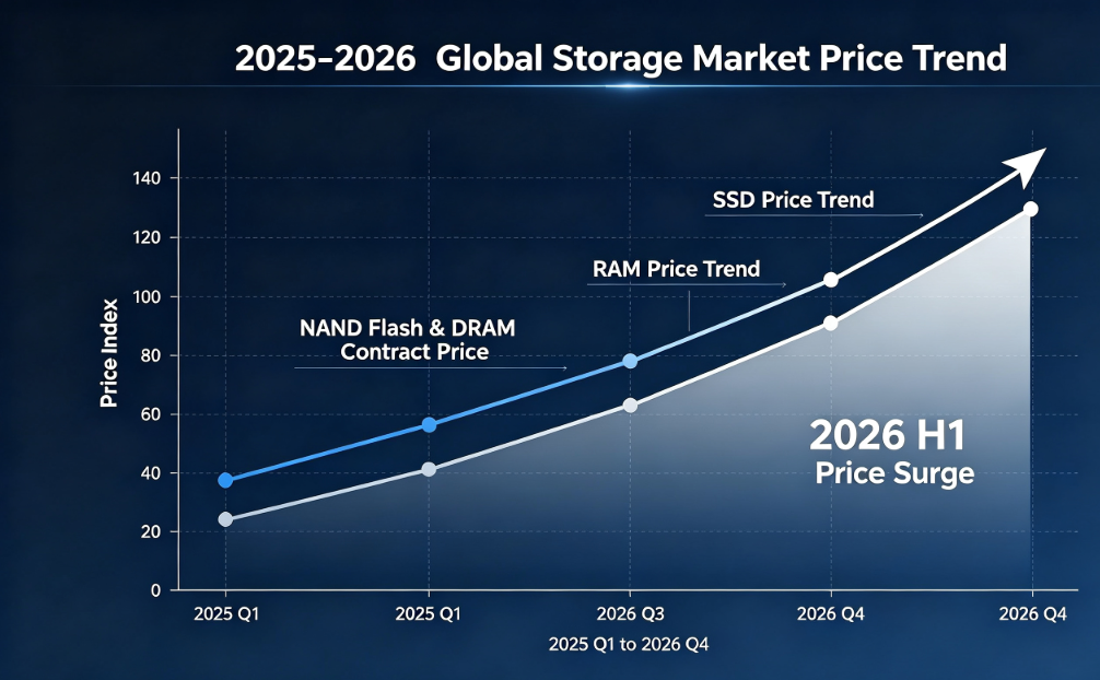 2026 H1 Globalna analiza tržnih cen za shranjevanje: skok cen SSD in RAM-a, omejena dobava in strategija stabilne dobave GUDGA